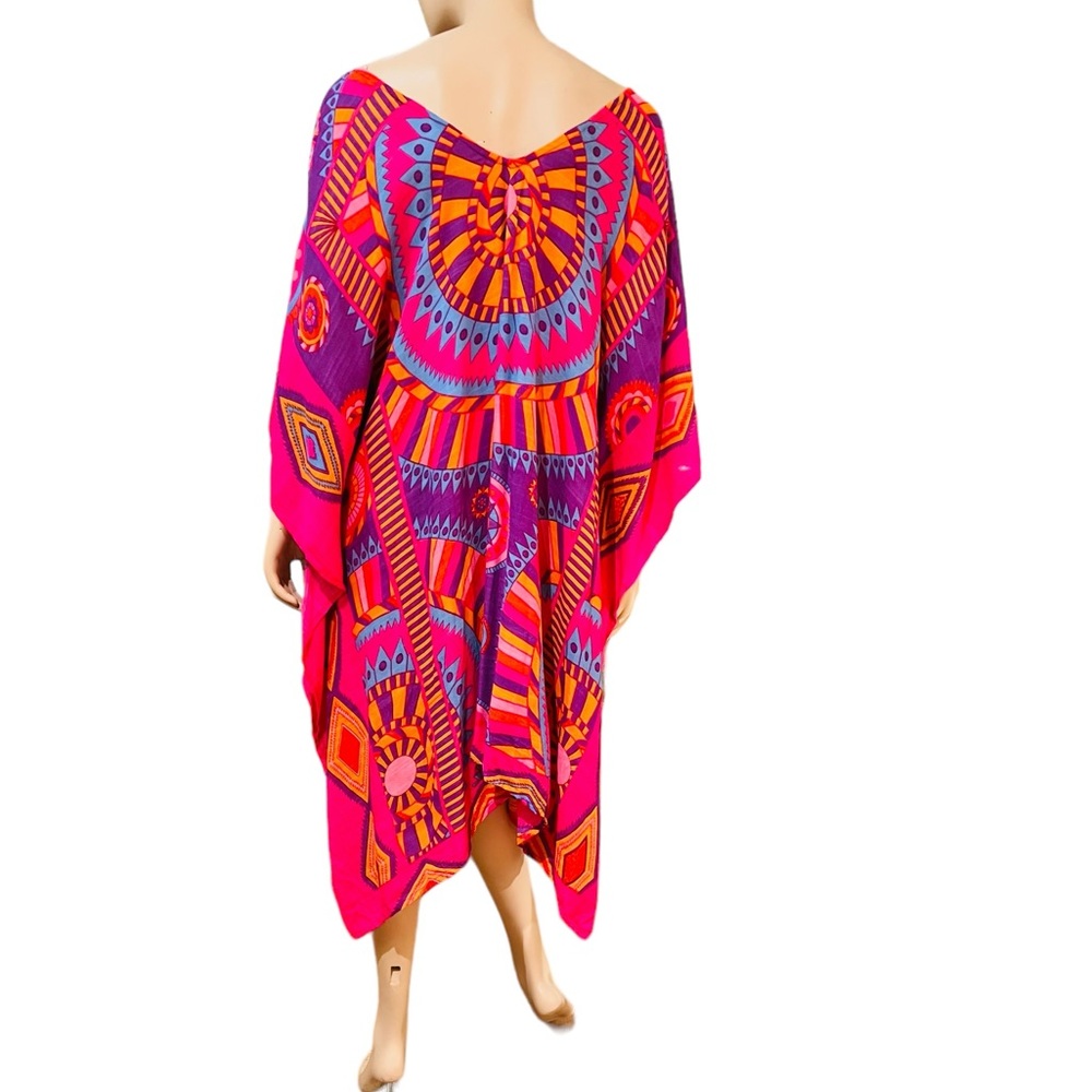 Theodora & Callum Kaftan Cover up One Size Boho Print New with Tag Fits Large - Picture 8 of 10